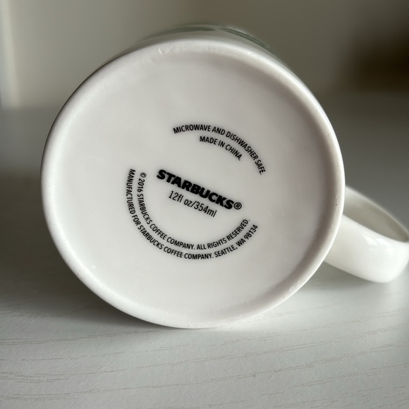 Starbucks Green and White Ornament Mug Cup Holiday 2016 Christmas Festive 12 oz - Picture 9 of 10